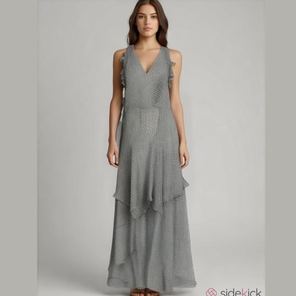 Anthropologie Dresses & Skirts - Anthropologie Parker silk ruffle print dress flowy size small high low